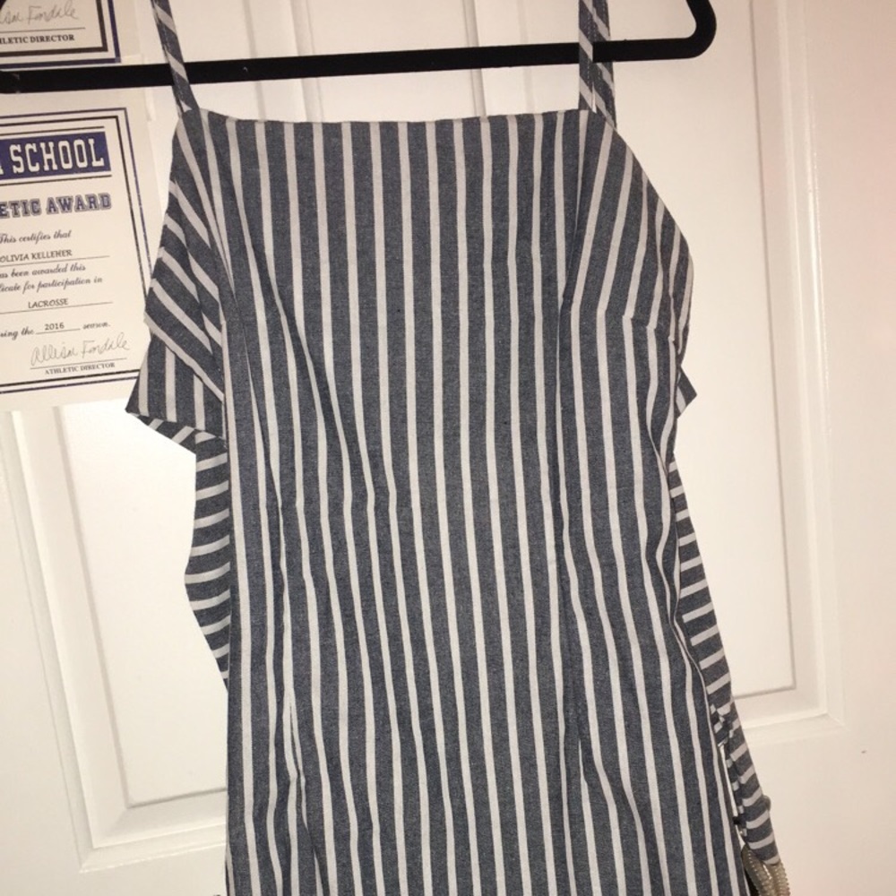 BRAND NEW BLUE & WHITE STRIPED DRESS